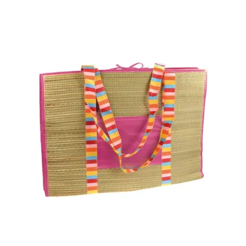 Sac de plage personnalisable avec poche - Fuchsia