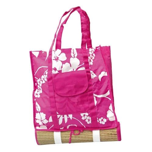 Sac de plage personnalisable avec poche - Fuchsia