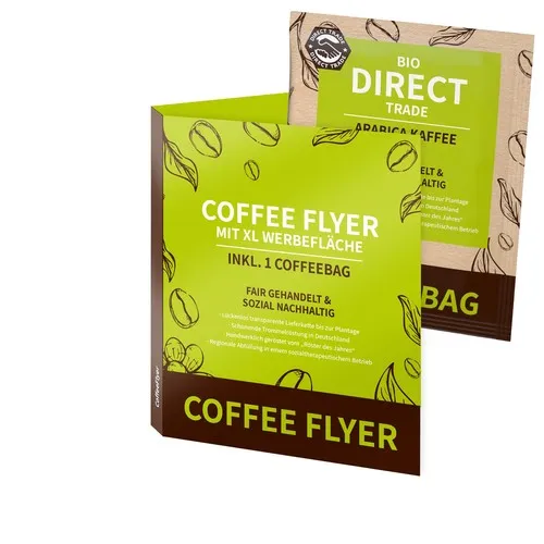 Carte pliable café bio avec filtre individuel personnalisable