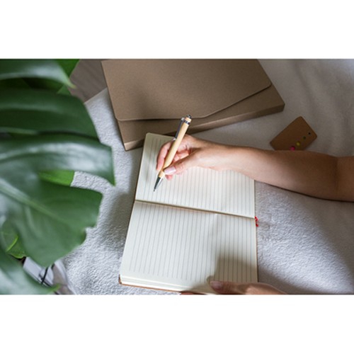 Stylo Bille Bambou Personnalisable | Encre Bleue Corps Naturel