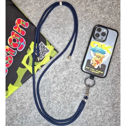 Sangle téléphone personnalisable avec patch logo - Corde 8mm