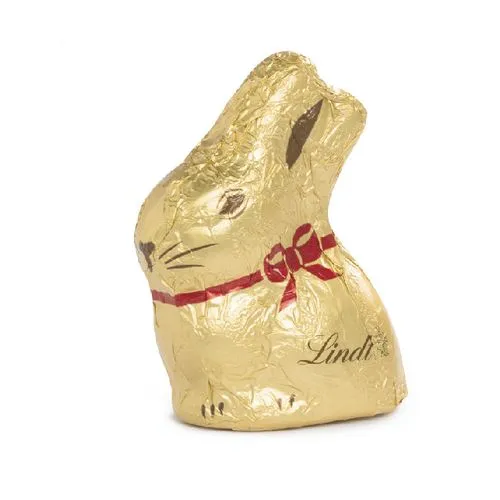 MINI LAPIN OR LINDT dans un carton personnalisé en forme d’oeuf de Pâques