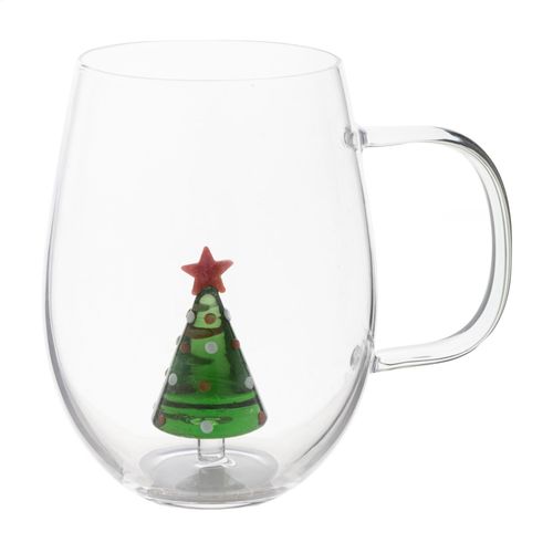 Mug de Noël en Verre Borosilicaté 550ml - Décor Sapin 3D