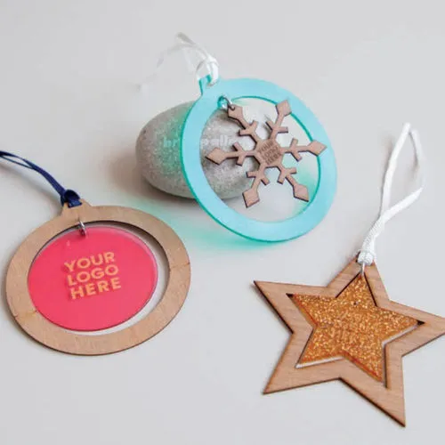 Lot de 3 Décorations de Noël Écologiques Personnalisables