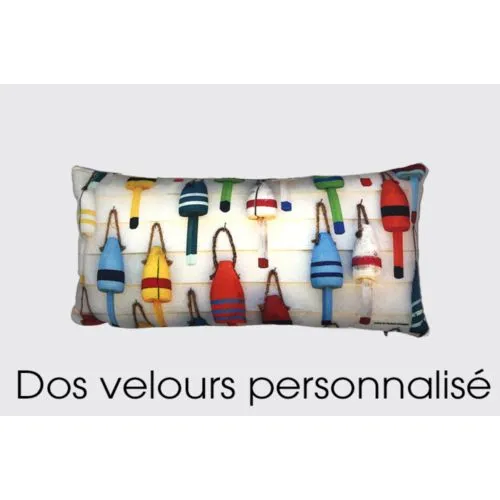 Coussin en velours personnalisable recto-verso - Fabrication française