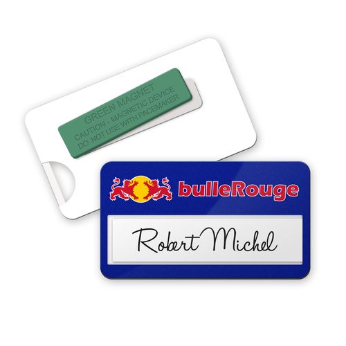 Badge Étiquette Acrylique Personnalisable avec Fixation Magnétique