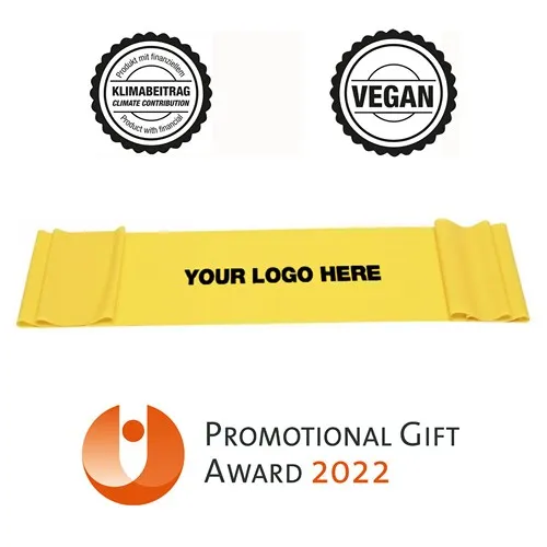 Bande de fitness jaune (moyen) - végan & en latex naturel - à partir de 400 pcs.