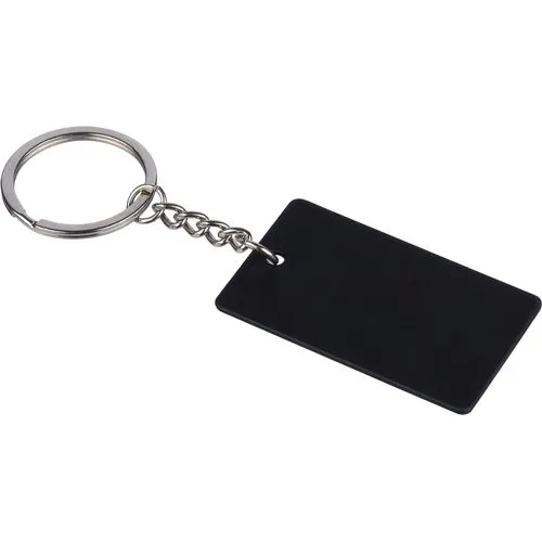 Porte-clés rectangulaire en acier inoxydable recyclé personnalisable