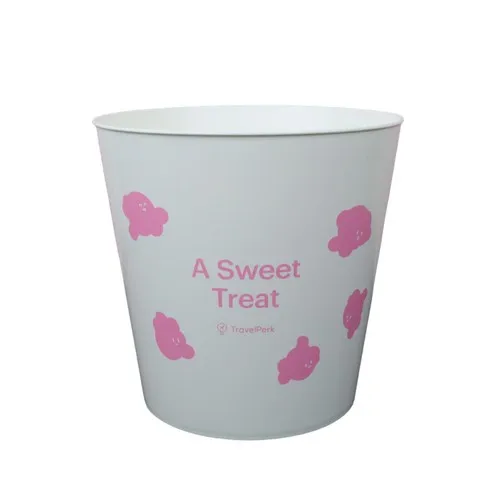 Seau à Pop-Corn Personnalisable 2,5L Blanc - Sérigraphie 1 Couleur