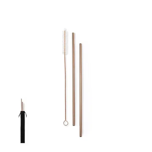 Set de Pailles Réutilisables en Inox avec Étui Personnalisable