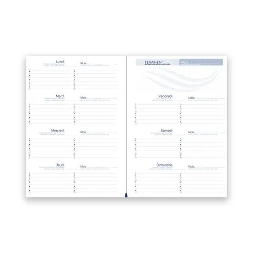 Agenda 2026 Perpétuel Zig-Zag avec Carnet - Format A5 Personnalisable