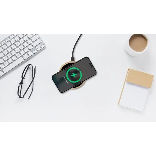 Chargeur Sans Fil 15W Bambou FSC® Personnalisable - Cadeau Éco-Responsable