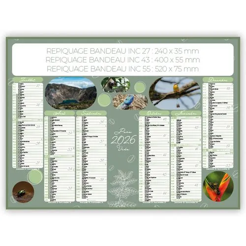 Calendrier Bancaire Costa Rica 2026 Personnalisable - 3 Formats