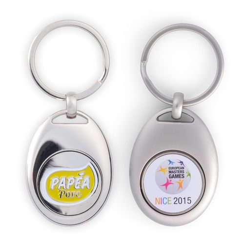 Porte-clés jeton de caddie aimanté personnalisable en zamac
