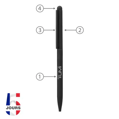 stylet THIN métal stylo bille noir STOCK FR