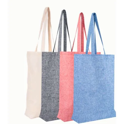 Cabas Coton Recyclé Écologique avec Soufflet - Personnalisable