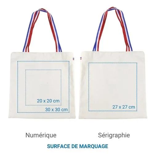 Sac coton ALFRED tricolor - France - Ecru