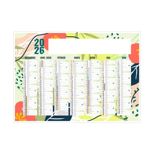 NATUREL 2026 - MIDI 430 x 335 mm - LEGER 400G - SANS MARQUAGE - 1 TROU EN TETE