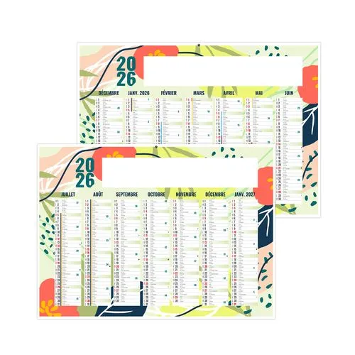 NATUREL 2026 - MIDI 430 x 335 mm - LEGER 400G - SANS MARQUAGE - 1 TROU EN TETE