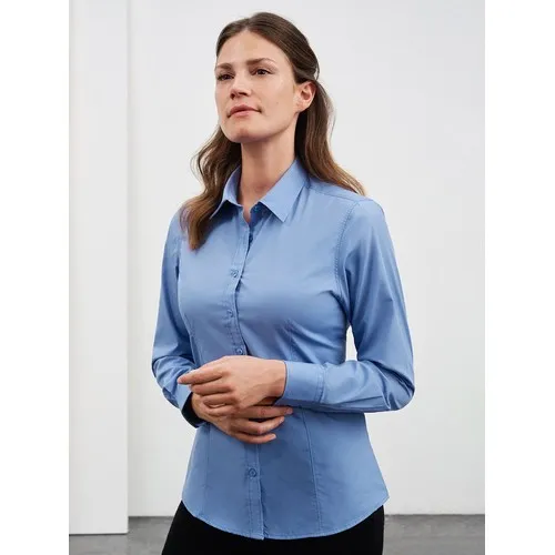 Chemise femme à manches longues en popeline