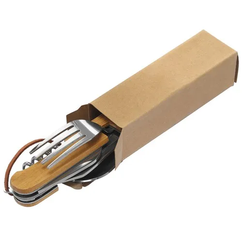 Outil Multifonction Bambou 6-en-1 Personnalisable avec Couverts