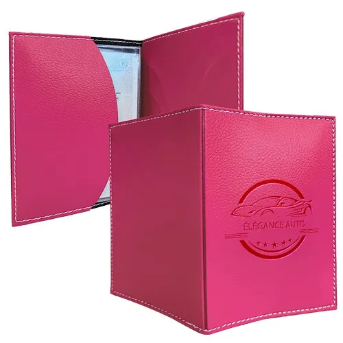 ETUI CARTE GRISE COUSU 2 VOLETS Simili cuir