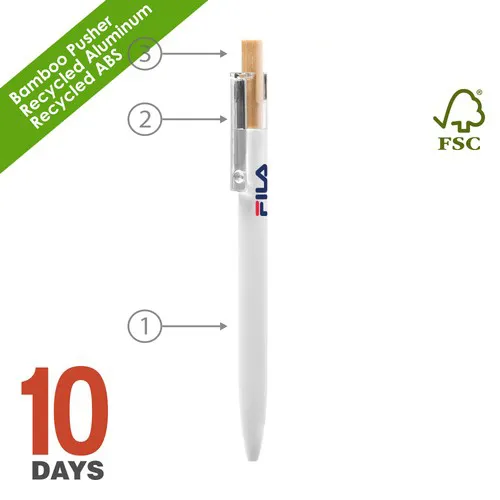 AAARR Stylo bille Alu Recylé Blanc Mat STOCK