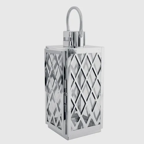 Lanterne Métal Argenté Personnalisable - Cadeau Client Premium