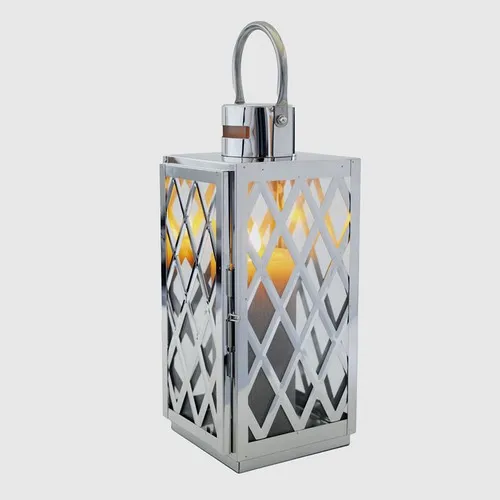 Lanterne Métal Argenté Personnalisable - Cadeau Client Premium