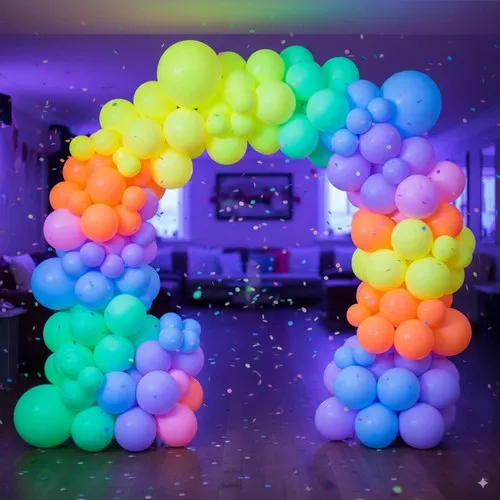 50 Ballons fluo 26 cm  couleurs assorties