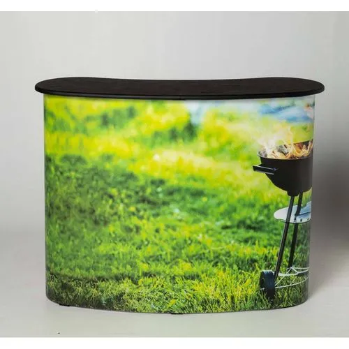 Comptoir Magnétique Portable avec Plateau Noir - Stand Événementiel