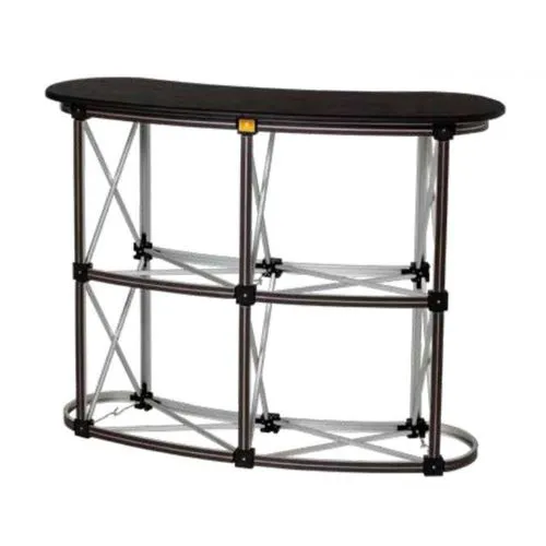 Comptoir Magnétique Portable avec Plateau Noir - Stand Événementiel