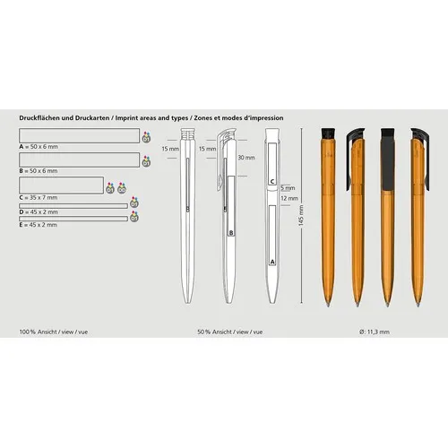 Stylo Bille Rétractable Transparent Trias - Personnalisable