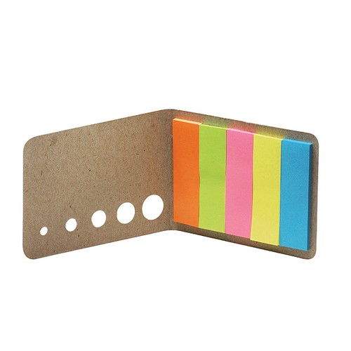 Bloc-notes autocollant 5 couleurs personnalisable avec étui