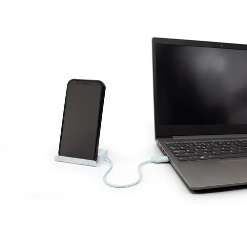 Hub USB-C en ABS recyclé avec support téléphone intégré