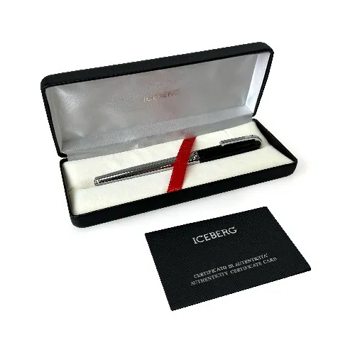 Stylo Roller Cuir Noir Personnalisable - Objet Publicitaire Premium