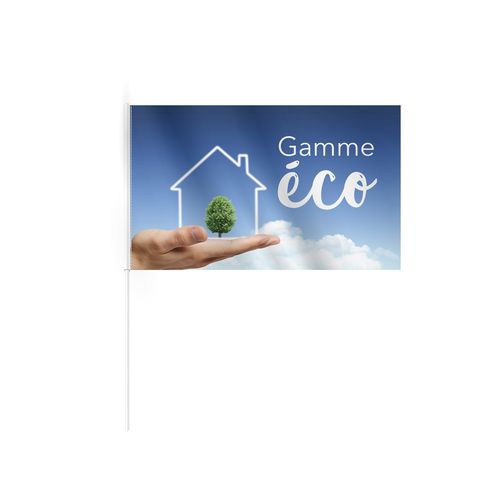 Drapeau Publicitaire Écologique RPET 30x20 cm - Hampe Incluse