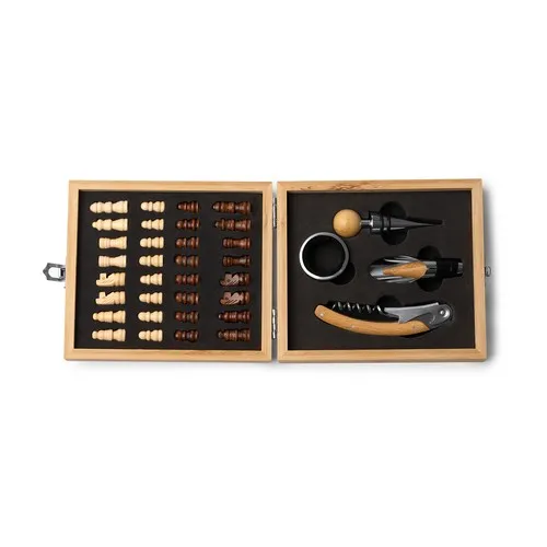 Coffret Cadeau Vin Bambou Personnalisable avec Accessoires et Jeu