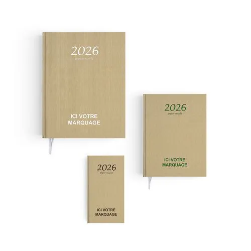 AGENDA EMBOITE KRAFT 2026 - MINI 90 x 165 mm - SANS MARQUAGE