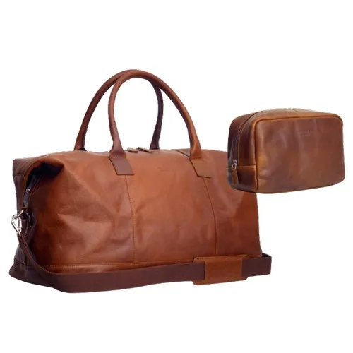 Set Sac Week-end & Trousse Cuir Personnalisable - Cadeau Entreprise