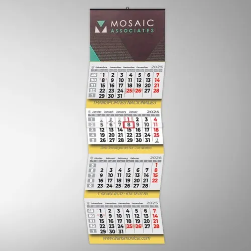 Calendrier mural « 4 mois vue internationale »