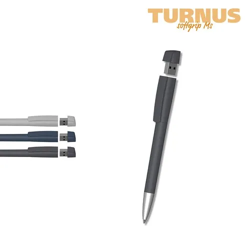 Stylo USB 2.0 Softgrip Turnus - Personnalisable Sérigraphie