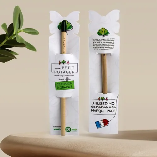 Crayon à Graines Personnalisable avec Étui Papillon - Cadeau Écologique