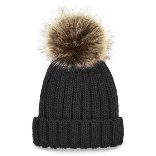 Bonnet Enfant Grosse Maille à Pompon - Personnalisable par Sérigraphie