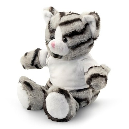 Chat en peluche avec T-shirt personnalisable - 16 cm