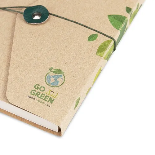 Bloc-notes écologique kraft avec fermeture ficelle personnalisable