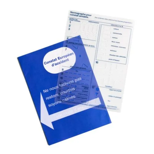 Kit Constat Amiable Personnalisable avec Normographe - Format A5