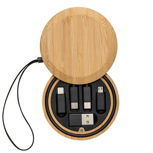 Câble de Charge 6 en 1 Bambou - Personnalisable