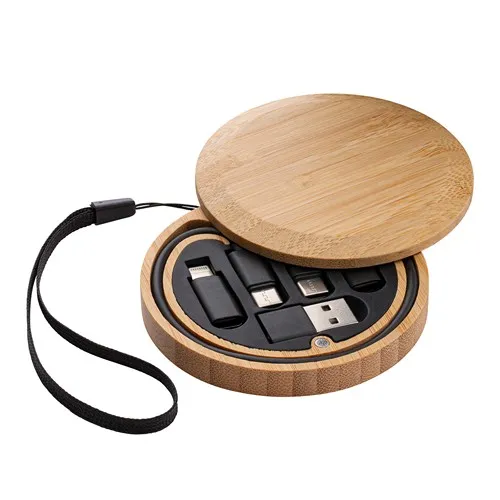 Câble de Charge 6 en 1 Bambou - Personnalisable