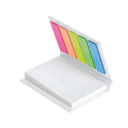 Bloc-notes adhésif personnalisé 50 feuilles + marque-pages couleur